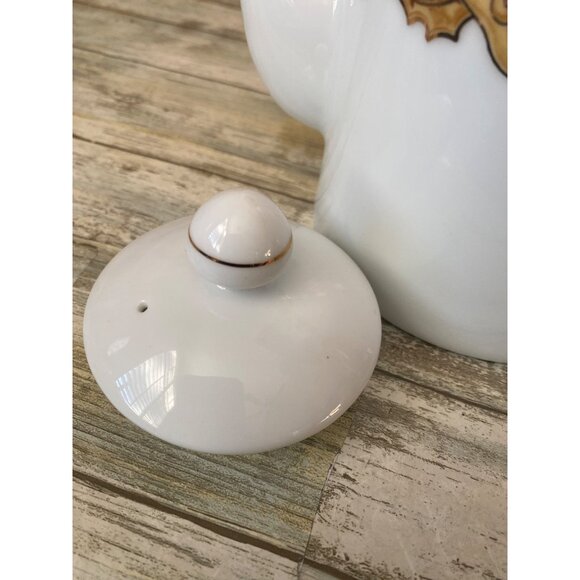 American Atelier Noel Christmas Teapot Gold Trim Holiday Porcelain 3398 - Picture 9 of 13